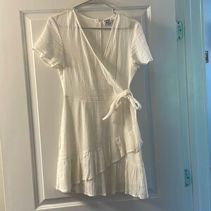 Princess Polly White Side Wrap Mini Dress